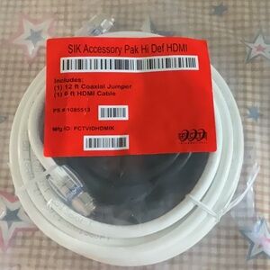 High Definition HDMI 6 foot cable and 12 foot Coaxial Jumper New Without Tag